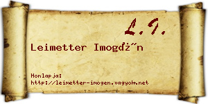 Leimetter Imogén névjegykártya